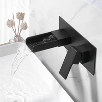 wall mounted basin faucet brass single handle mixer tap hot and cold bathroom water bath matt black faucet sink