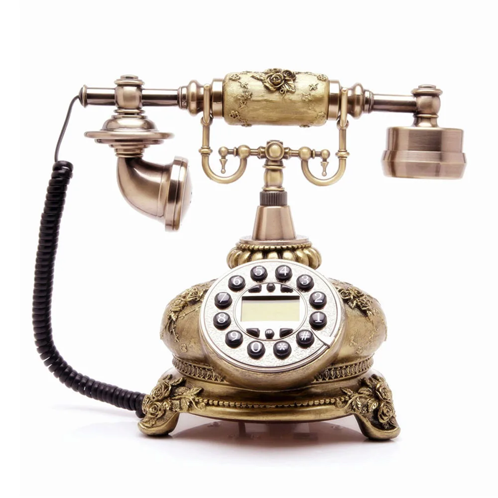 

Fixed Landline Telephones Corded Antique Telephone Old Fashion Bronze Telephone with Caller ID Display for Home Office and Hotel