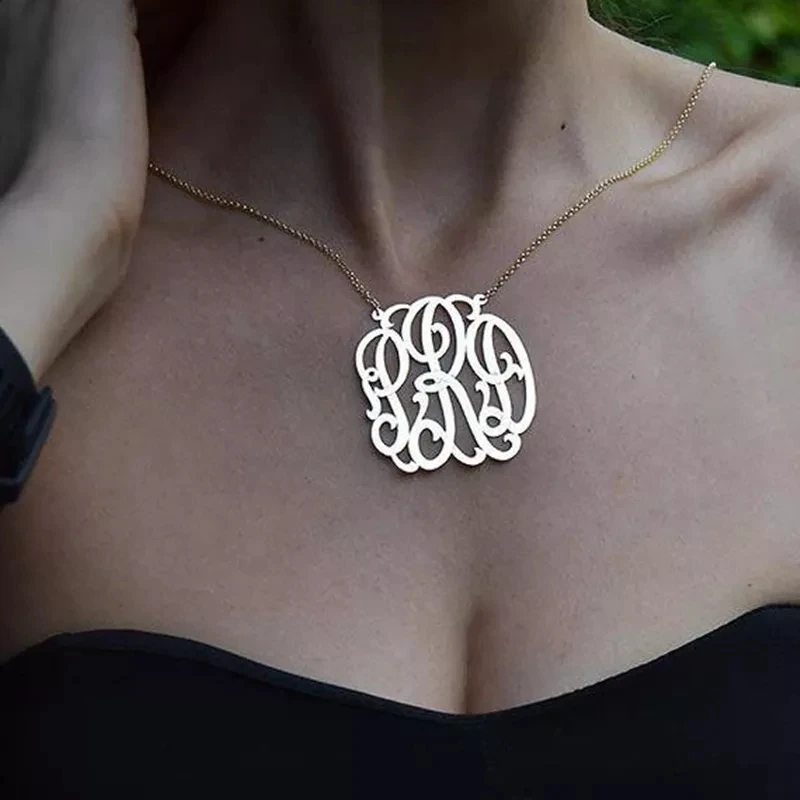 

Custom Monogram Name Necklace Customized Name Necklace Personalized Stainless Steel Necklace For Women Jewelry Gift