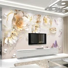 Пользовательская 3D настенная ткань современная мода Тюльпан цветы фрески самоклеящиеся обои для гостиной ТВ дивана фоновая стена водонепроницаемая