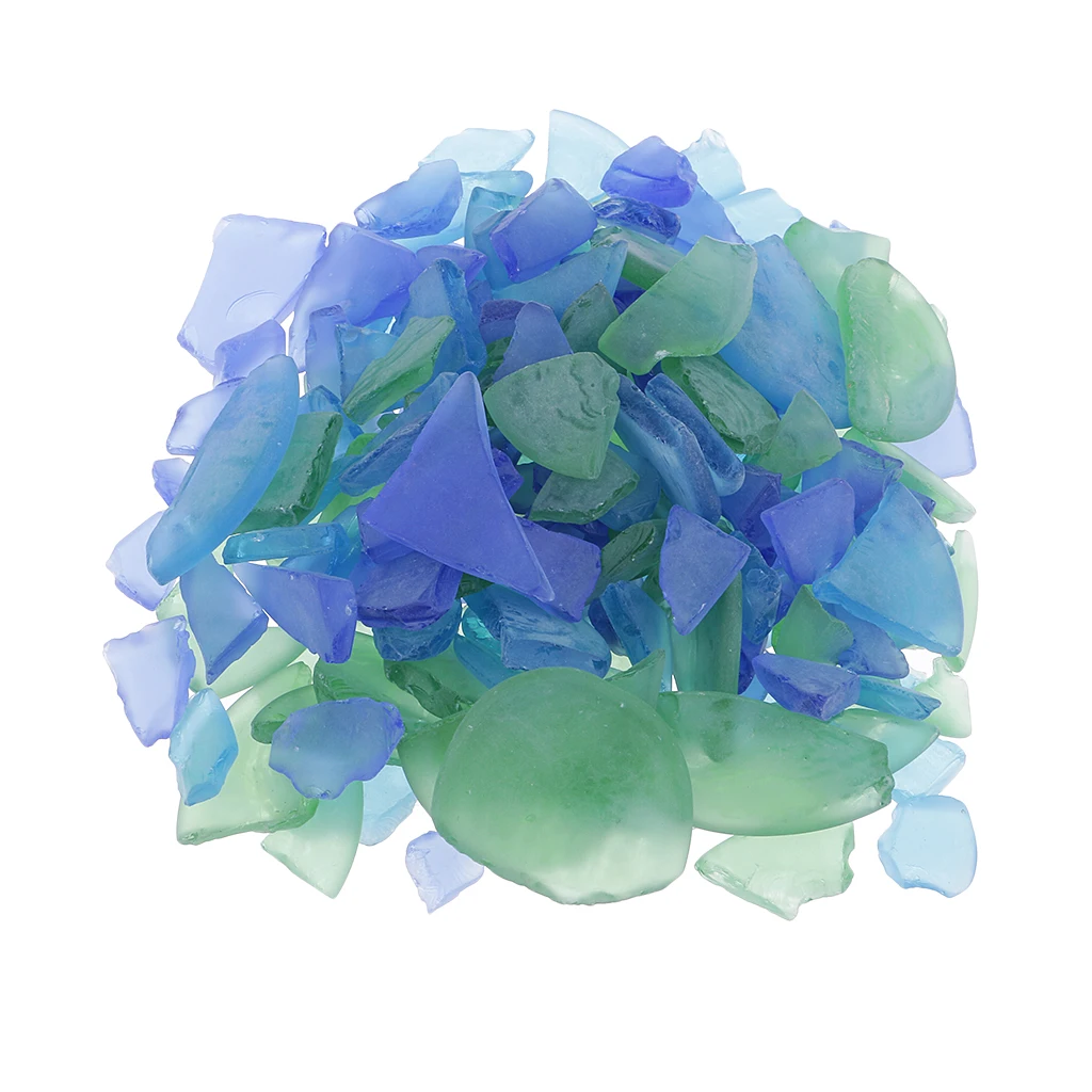 Матовое прозрачное пляжное стекло для поделок 500 г|Ювелирная фурнитура и