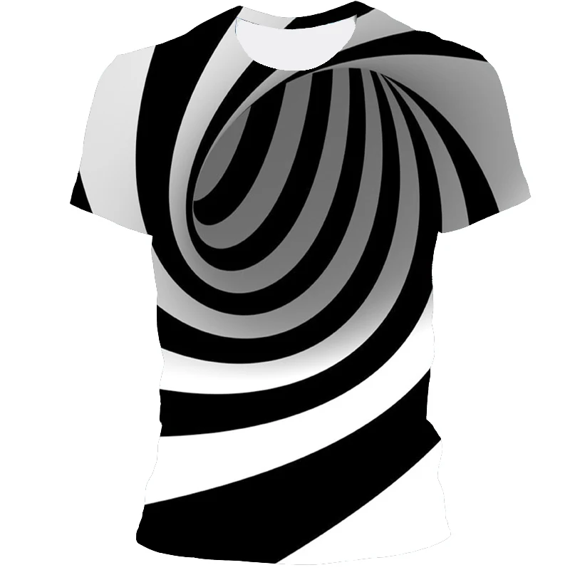 

2021 summer new style abstract visual 3D pattern casual T-shirt fashion T-shirt 3D printing round neck short sleeve top