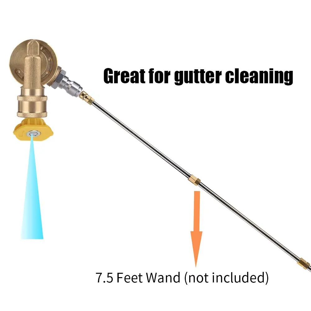 

Pivoting Coupler Washing Machine Brass Connector with 1/4 Inch Quick Connecting for Cleaning Hard to Reach Areas Yellow