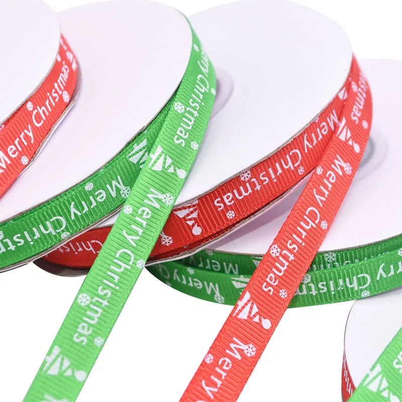 10/25 ярдов Рождественская серия атласная лента Гро ленты Рождественские шелковые