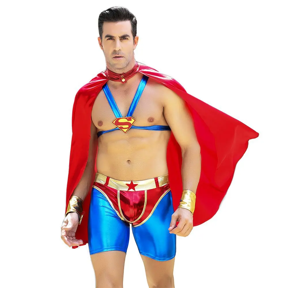 

Fun suit sexy European and American nightclub disco clothes foreign trade role Spiderman Superman cape wholesale