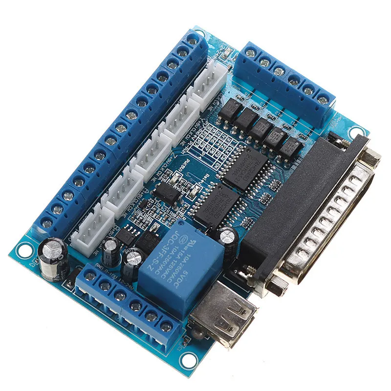 1 шт. 5 оси ЧПУ Breakout Board интерфейс с USB кабелем для шагового двигателя драйвер MACH3 ЧПУ доска параллельный порт управления