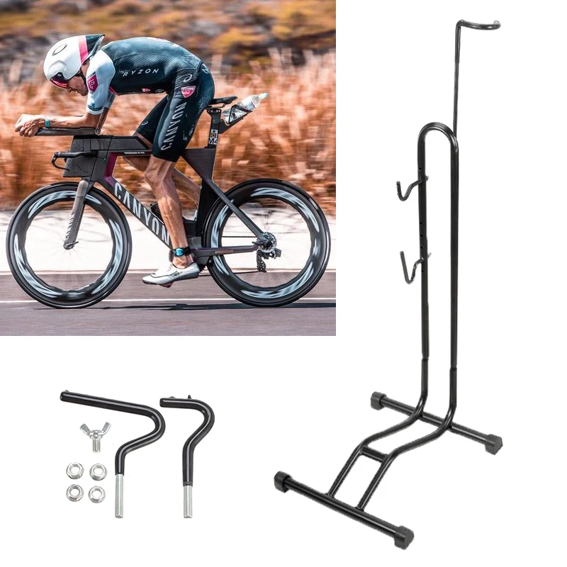 

2021 Bike Rack Heavy L-type Bicycle Coated Steel Display Floor Rack Bike Repair Stand with Hook Bike Parking Holder Accessories