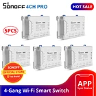 Sonoff 4CH Pro умный дом RF Wifi выключатель света 4 Gang 3 рабочих режима инчинг Блокировка самоблокирующийся Wifi переключатель работает с Alexa работать с Алиса