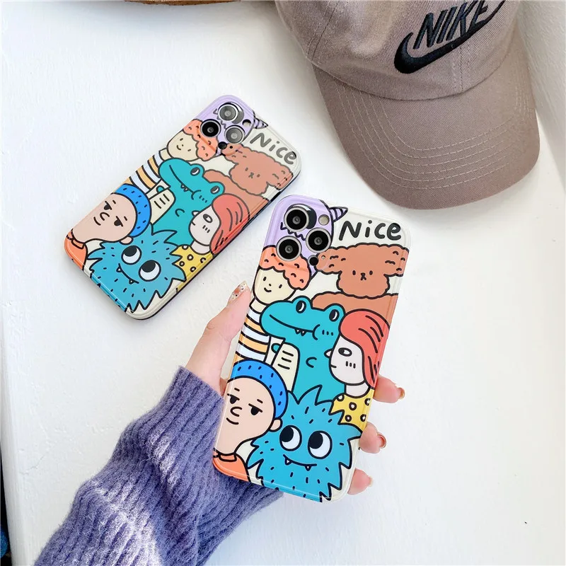 

Iphone Case Fun Cartoon Crowd Little Monster Apple Xsmax Mobile Phone Shell Xr Suitable for Iphone11Pro/7/8Plus Soft