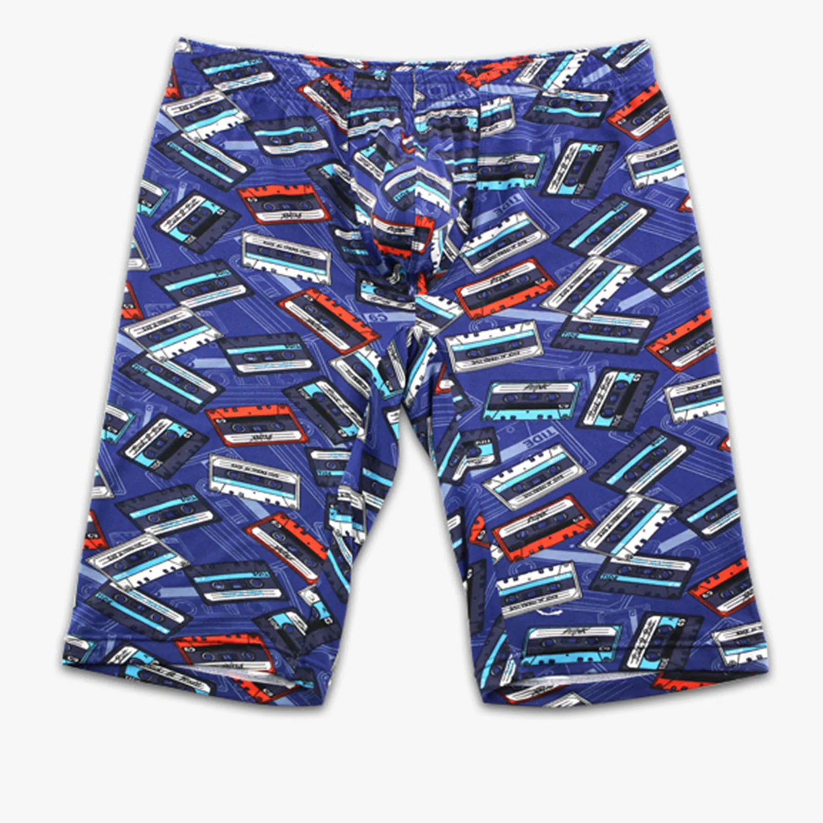 Шорты мужские облегающие до колена штаны с мультяшным принтом эластичные трико