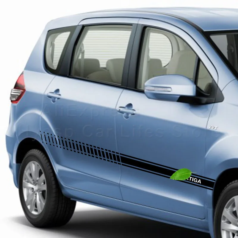 

2pcs Car Racing Sports Long Stripe Sticker For Suzuki Ertiga Auto Body Decals Decoration Accessories
