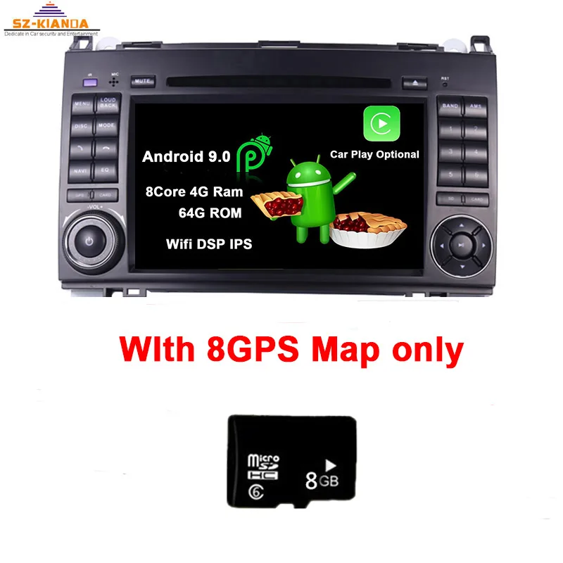 8Core 4G Ram 64G ROM " ips сенсорный экран Android 9,0 автомобильный dvd-плеер для Mercedes-benz B200 W169 A160 Viano Vito gps NAVI Радио BT wifi 3g dvr карта - Цвет: 8Core 4G Ram 64G ROM