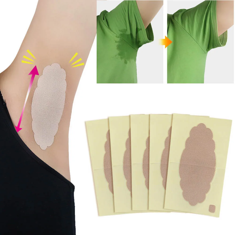 

10pcs Armpit Sweat Pads Underarm Perspiration Absorbing Stickers Shields Patch Armpits Linings Disposable Anti Sweat Stickers