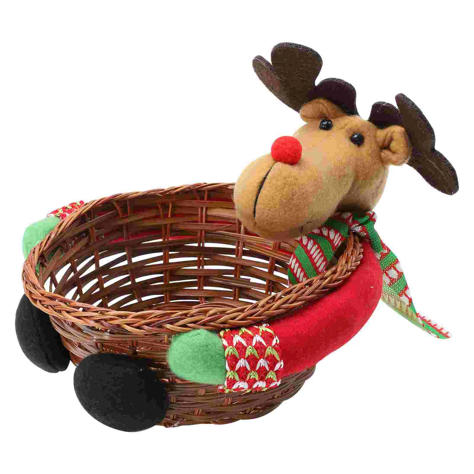 

1Pc Unique Basket Ornament Xmas Festival Candy Container Home Sundries Organizer