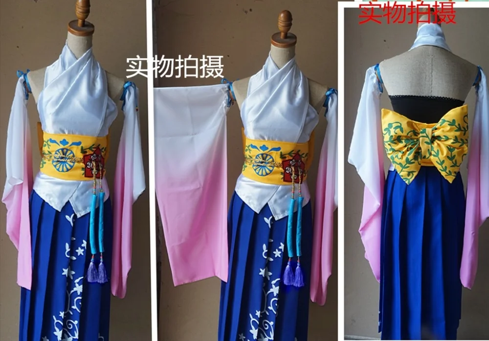 

Fantasy X 10 Yuna Final Cosplay Costume Custom Made