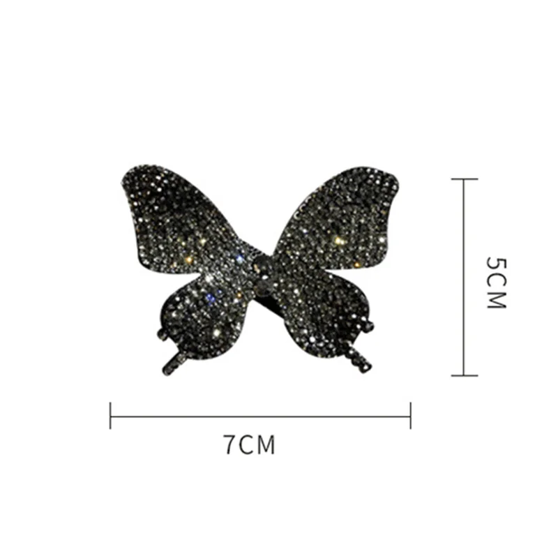 

2021 New Full Diamond Butterfly Hairpin Fairy Simple Side Clip Bangs Clip Women Hair Card Headdress Duckbill Clip Hair Jewelry
