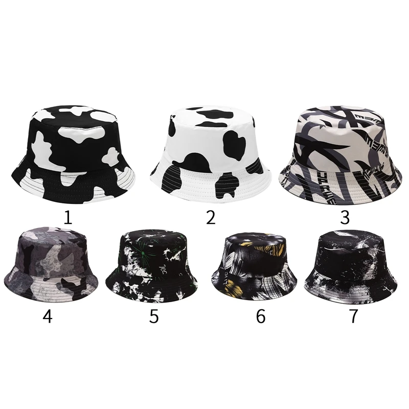 

Unisex Summer Foldable Bucket Hat Women Outdoor Sunscreen Cotton Fishing Hunting Cap Men Basin Chapeau Sun Prevent Hats Cow
