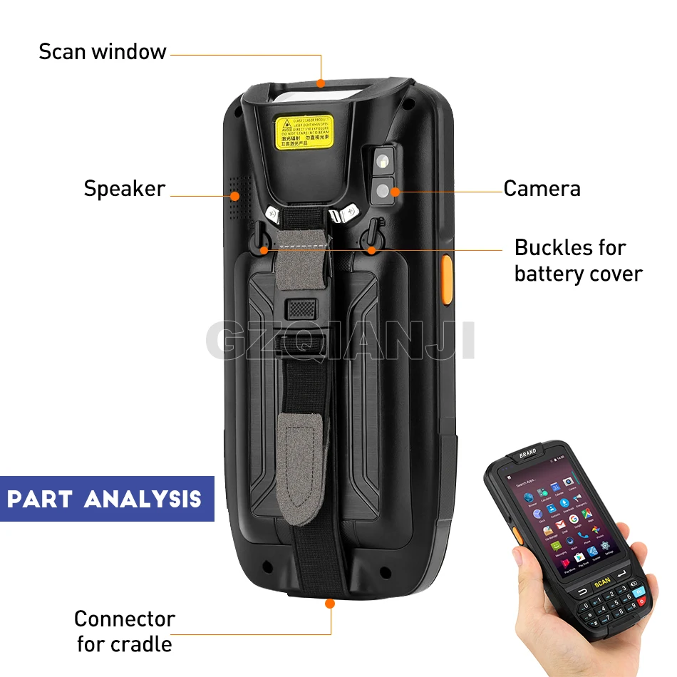 PDA сканер штрих-кода 1D 2D Bluetooth Android портативный терминал прочный PDA беспроводной мобильный 1D сканер штрих-кода коллектор данных