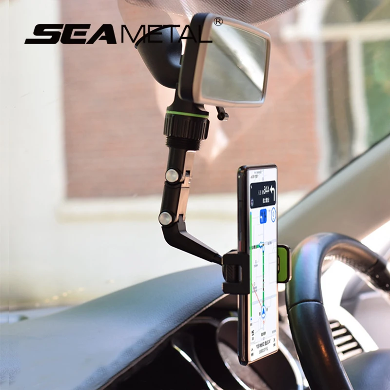 Multi-Function Car Rear View Mirror Phone Holder Universal Cell Phone Support Holder For RearView Mirror Car Interior Product