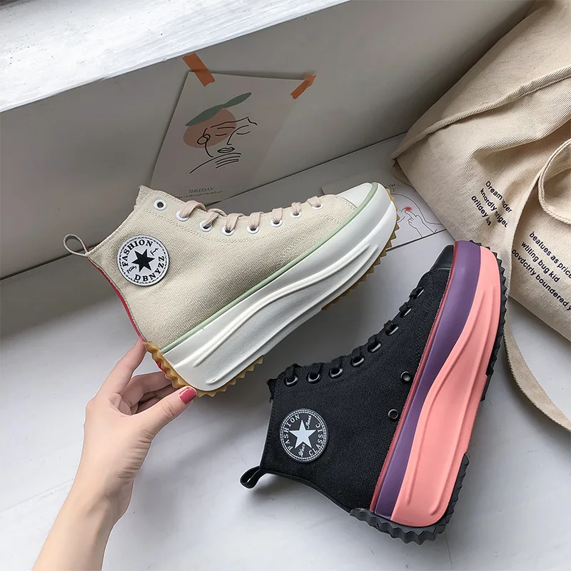 2020 Лидер продаж С высоким берцем Парусиновая обувь Женские кроссовки на