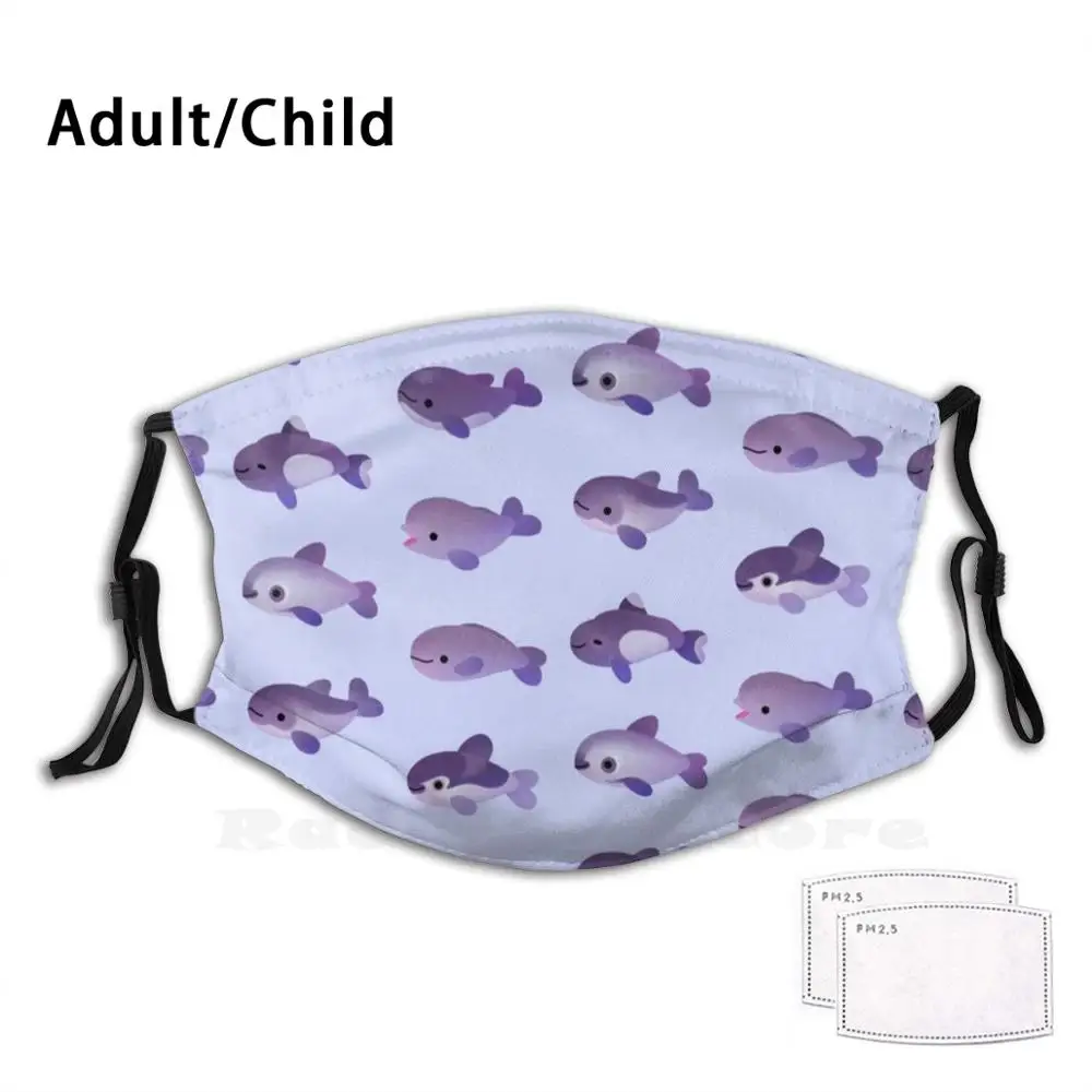 

Porpoise Day Print Washable Filter Anti Dust Mouth Mask Porpoise Marine Life Scuba Cute Kawaii Animal Sea Pikaole Creature