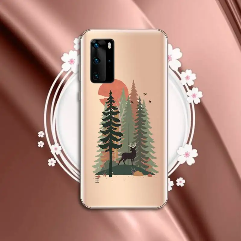 

Oak tree Fashion Landscape Painting Phone Case Transparent for Huawei P honor 8 10i 20 30 40 smart 2019