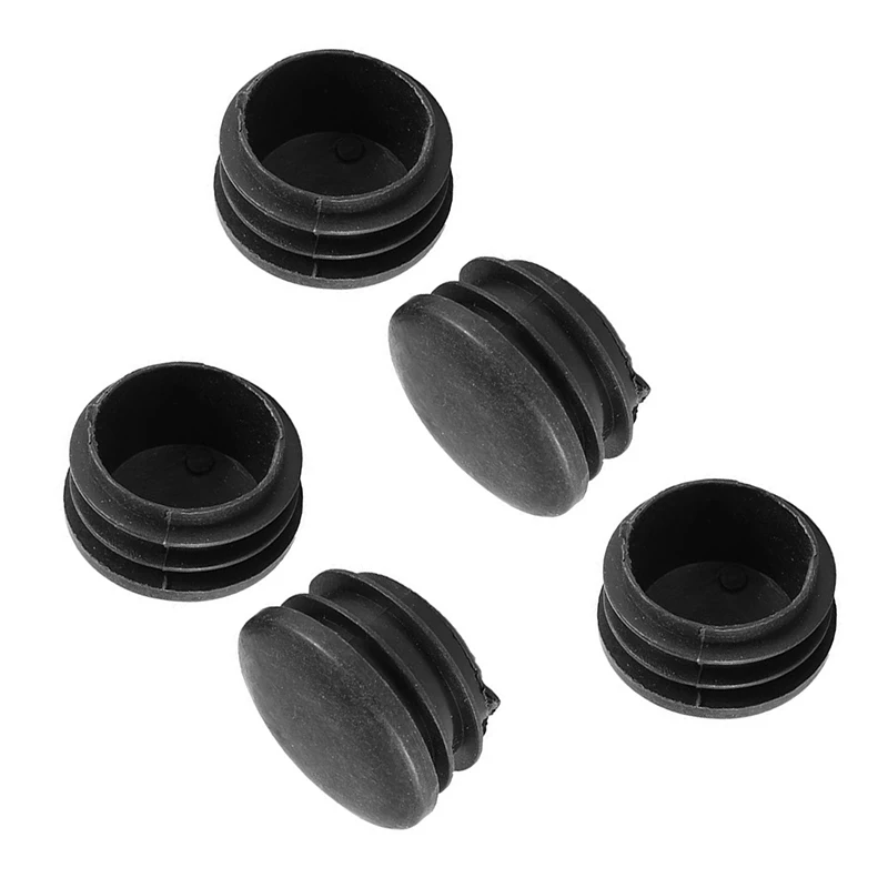 Black Plastic 35mm Dia Blanking End Caps Round Tube Insert 5 Pcs |