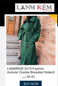 LANMREM модное осеннее двубортное повседневное свободное зеленое клетчатое Женское шерстяное пальто большого размера UA26406