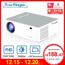 TouYinger M19 проектор Full HD 1080P 5800 люмен поддержка AC3 светодиодный домашний кинотеатр Full HD видео проектор Android tv Box опционально