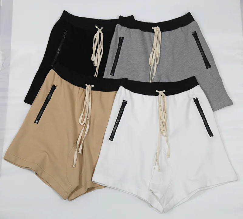 

High quality men 100% cotton drawstring drop crotch street hip hop harem shorts mens casual short homme big size