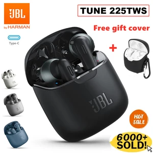 100 original jbl tune 225tws wireless bluetooth earphones jbl t225 tws stereo earbuds bass sound headset with mic free cover free global shipping