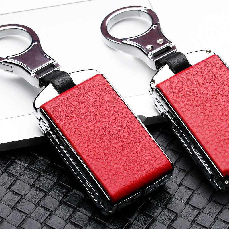 

Zinc alloy+Genuine Leather car key protection case cover For Volvo XC90 XC60 XC40 V90 S90 2017 2018 T5 T6 2015 2016 T8 Keychain