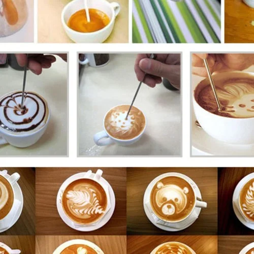 Art Pull Flower Pen Latte Coffee Stainless Steel New Kitchen Household Barista | Инструменты