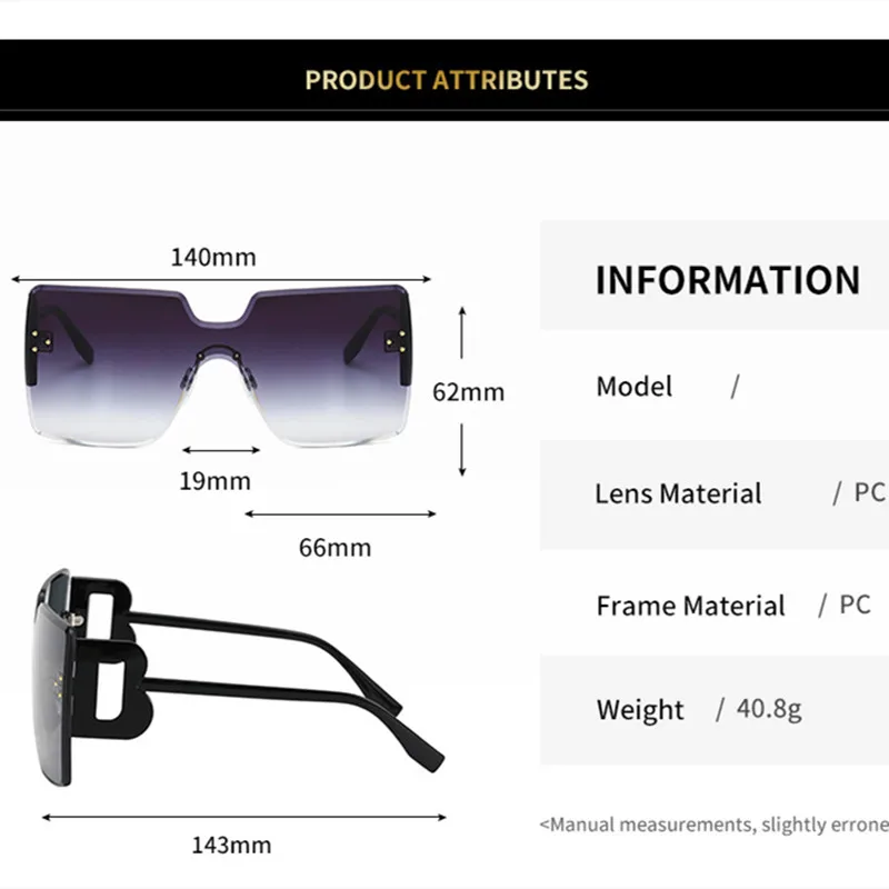 

2021Black Square Oversized Sunglasses Ladies Big Frame Colorful Glasses Retro Fashion Classic Eyeglasses Sunscreen Glasses Eyewe