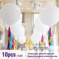 36inch big white balloons set latex balloon happy birthday party decorate wedding decoration baby shower globos banquet arch
