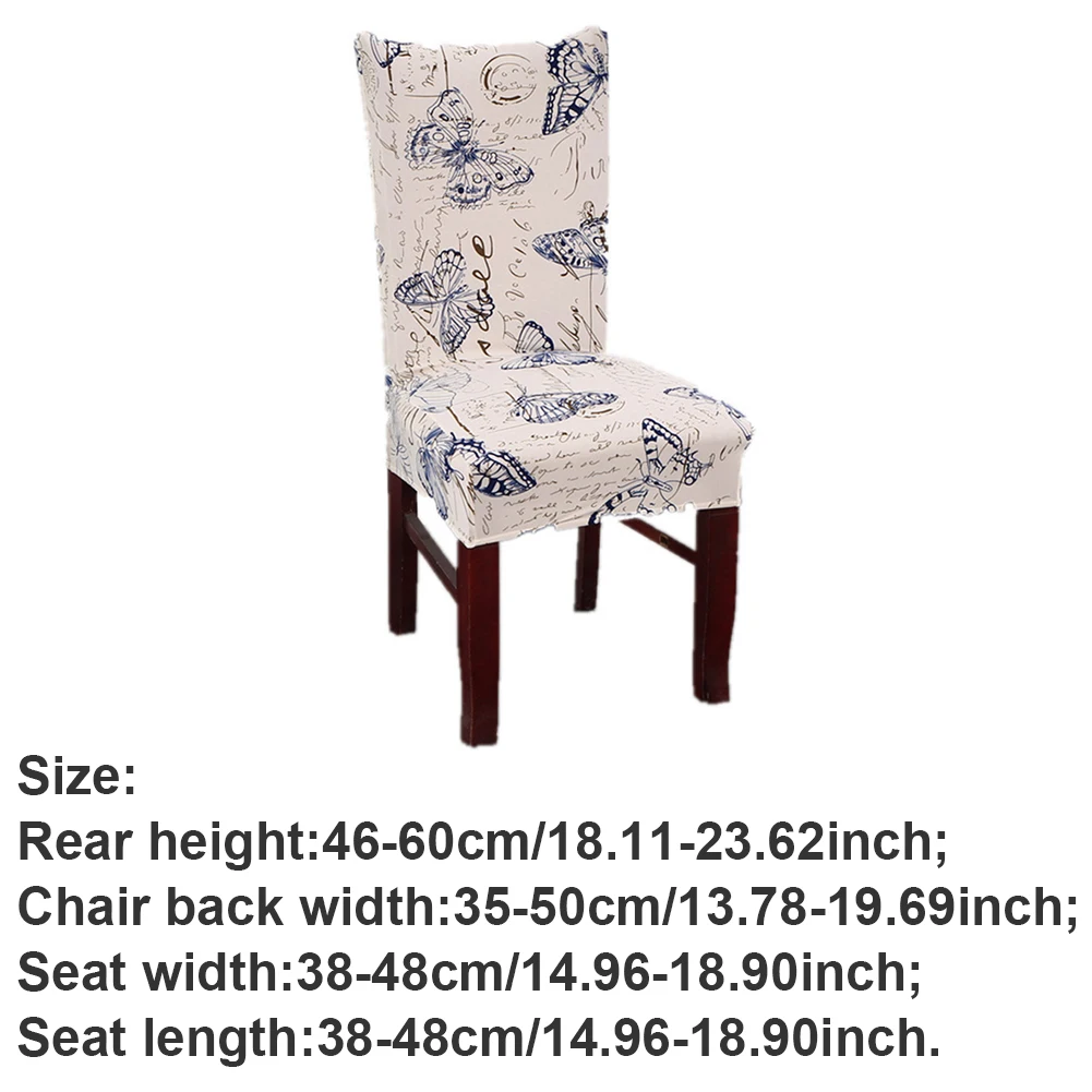 

Chair Cover High Back Chair Protector Elastic Printing Seat Cover Removable For Hotel Banquet Dining Wedding Universal Size