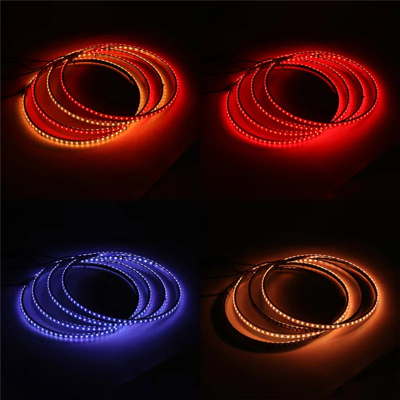 4 шт. Автомобильный светодиодный кольцевой светильник s RGB 5050 SMD светодиодный чипы 15,5 дюймов bluetooth Однорядный светильник для автомобиля