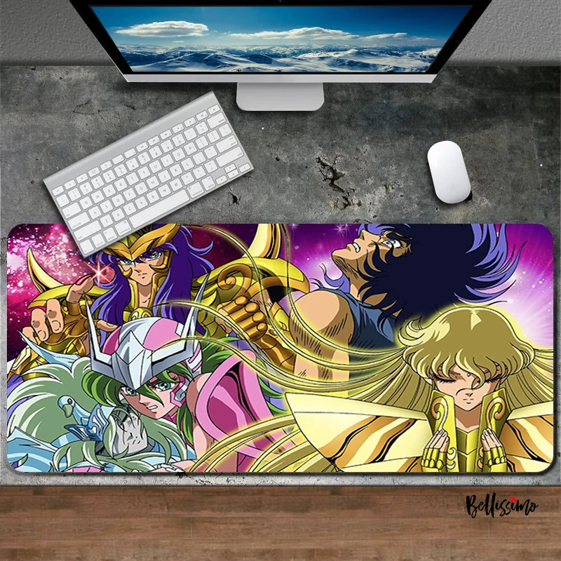 

Gaming Computer Desk Pad Saint Seiya Mouse Mat Mousepad Anime Mouse Pads Gamers Accessories Pad on the Table Gaming Mats for Pc