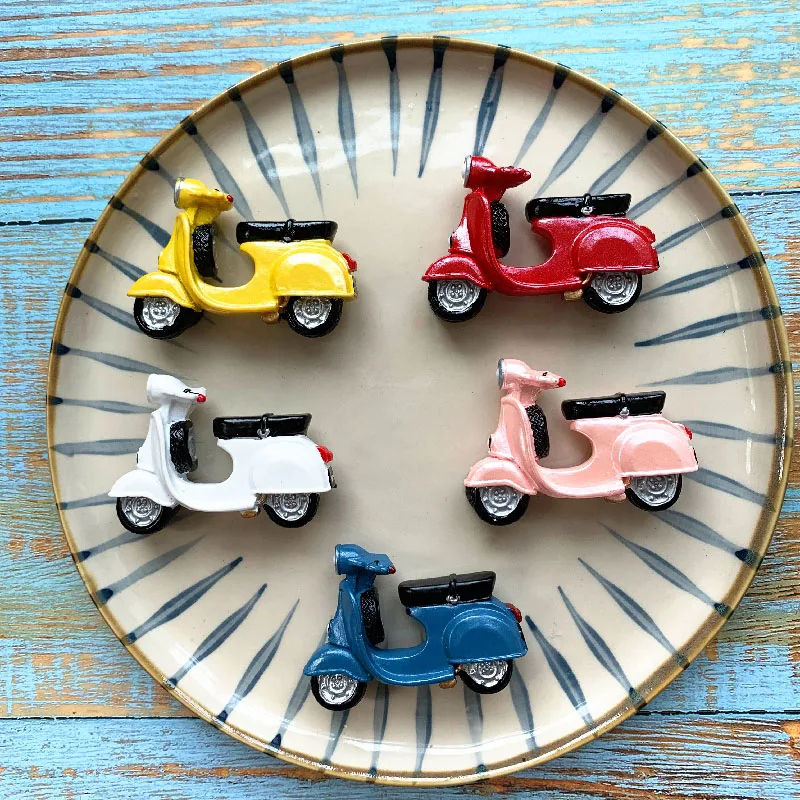 Креативные 3d мотоциклетные Мультяшные транспортные наклейки на холодильник