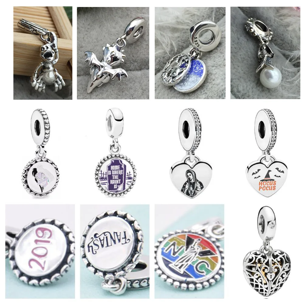 

PDD DZ 42 925 Sterling Silver Spring New Charm Pendant with DIY Bracelet Necklace Jewelry Gift Carving Suitable for Women