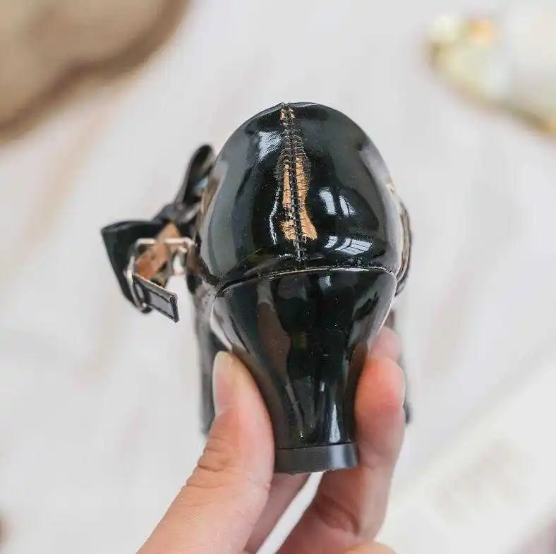 Осенняя популярная детская обувь для девочек модные кожаные туфли принцессы