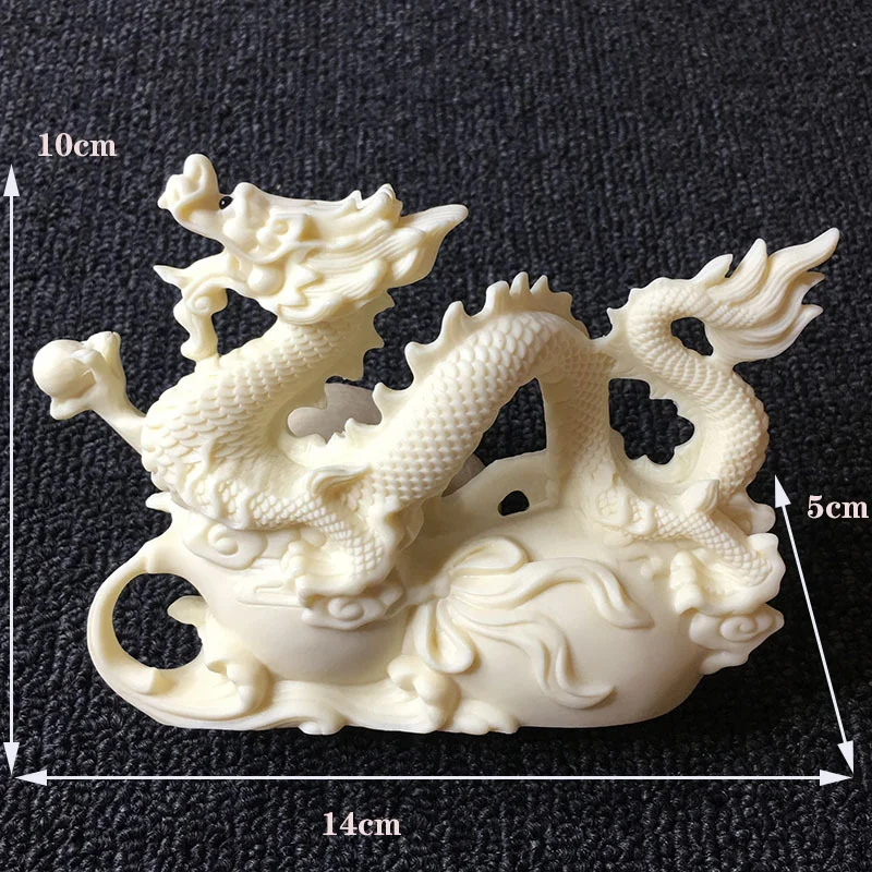 

White dragon statue home decoration accessories Chinese style auspicious animal zodiac dragon statue craft gift Gift Box
