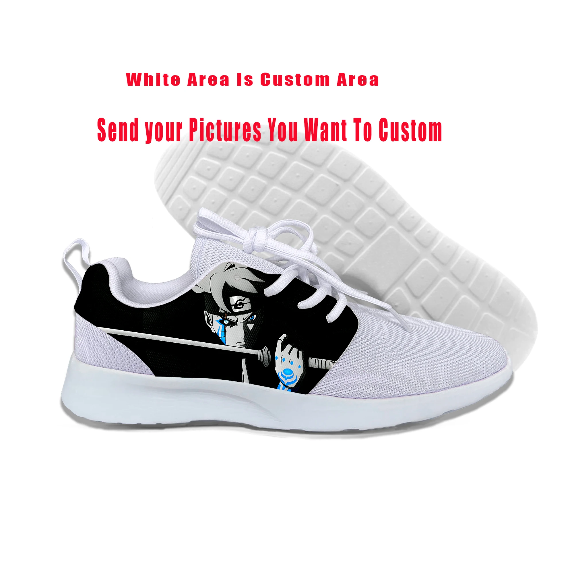 3D Print NARUTO NEXT GENERATIONS Cuten Boy Boruto Shoes Lightweight-Breathable Custom DIY Fashion Sports Leisure shoes | Обувь