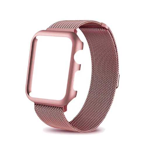 Корпус и ремешок для часов, Миланская петля, ремешок для apple watch группа 4 44 мм, 42 мм, браслет из нержавеющей стали ремешок для наручных часов iwatch серии 4/3/2/1 40 мм, 38 мм - Цвет ремешка: pink gold