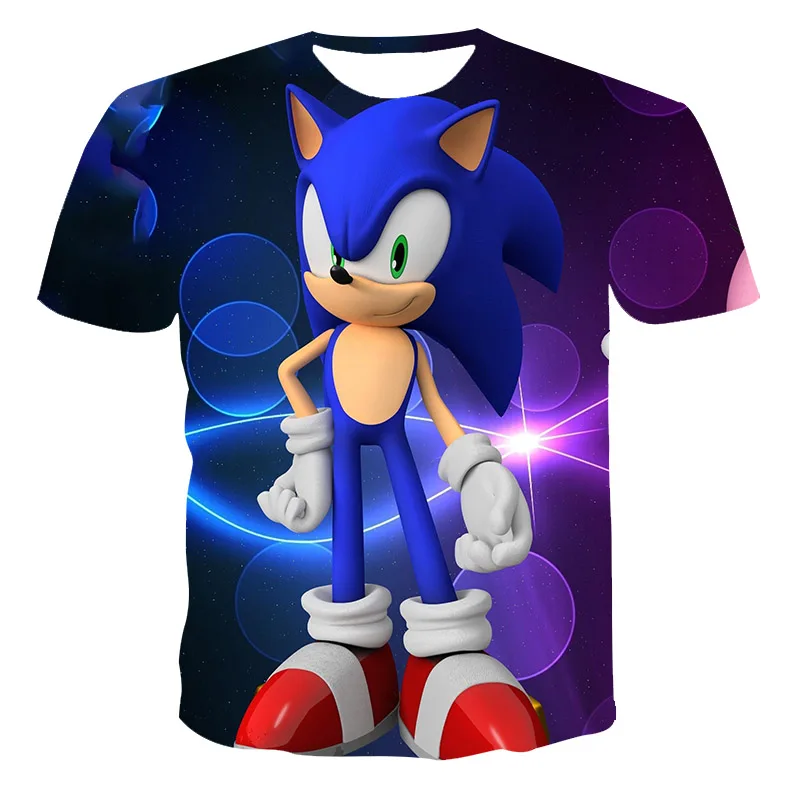 Новинка 2021 года оригинальная модель Sonic футболка с ежиком для мужчин и женщин