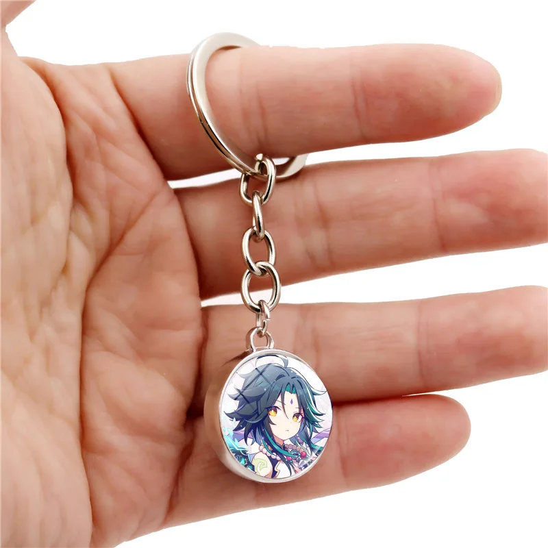 Брелок для ключей Game Genshin Impact двусторонний кулон в виде стеклянного шара