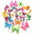 12 предметов в лоте, 3D Двойной Слой моделирования с украшением в виде бабочки, гостиной, художественное украшение для дома, свадебные наклейки, свадебные украшения