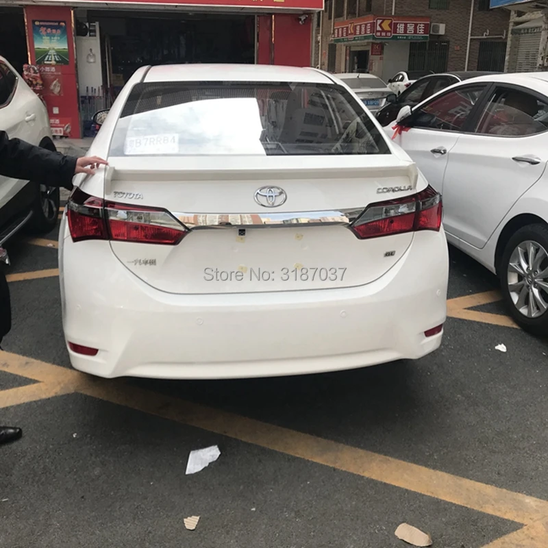 Для Toyota Corolla TRD 2014 2017 ABS пластик Неокрашенный задний спойлер на крыло крышу