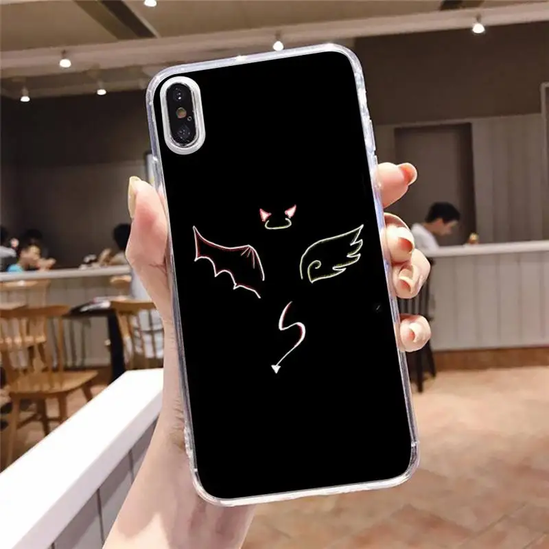 

Angel wings demon wings wing Phone Case Transparent soft For iphone 5 5s 5c se 6 6s 7 8 11 12 plus mini x xs xr pro max
