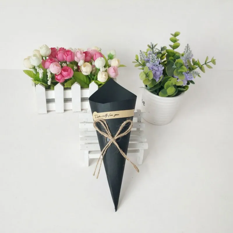 100 штук бумажные конусы из крафт бумаги сделай сам Декоративный букет цветов